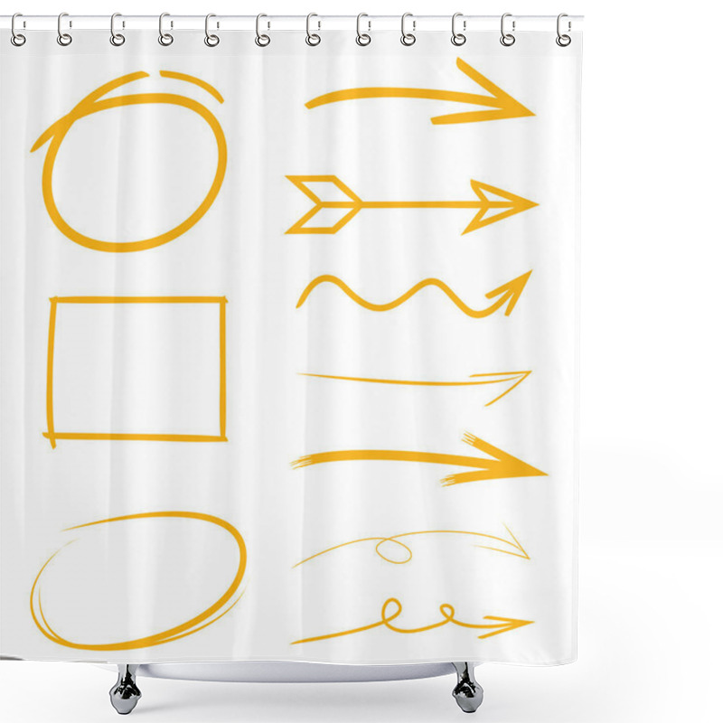 Personality  Arrows Vector, Circles, Rectangles Shower Curtains