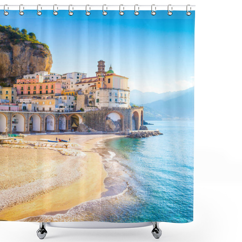 Personality  Morning View Of Amalfi Cityscape Shower Curtains