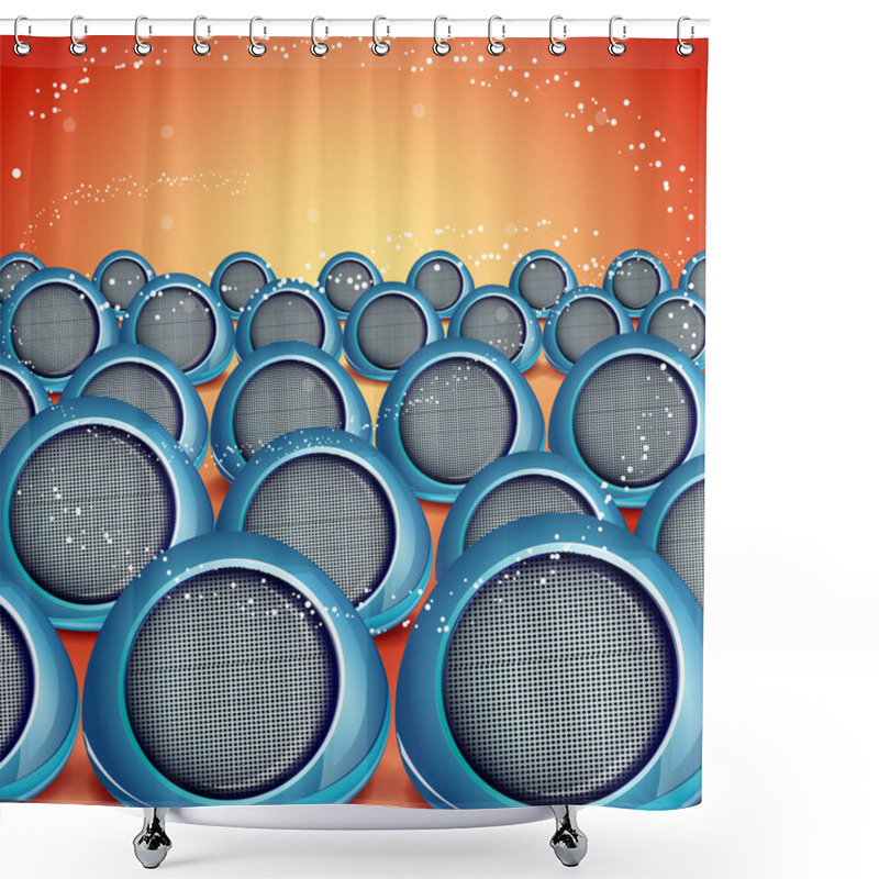 Personality  Speakers Seamless Background. Vector Illustration Shower Curtains