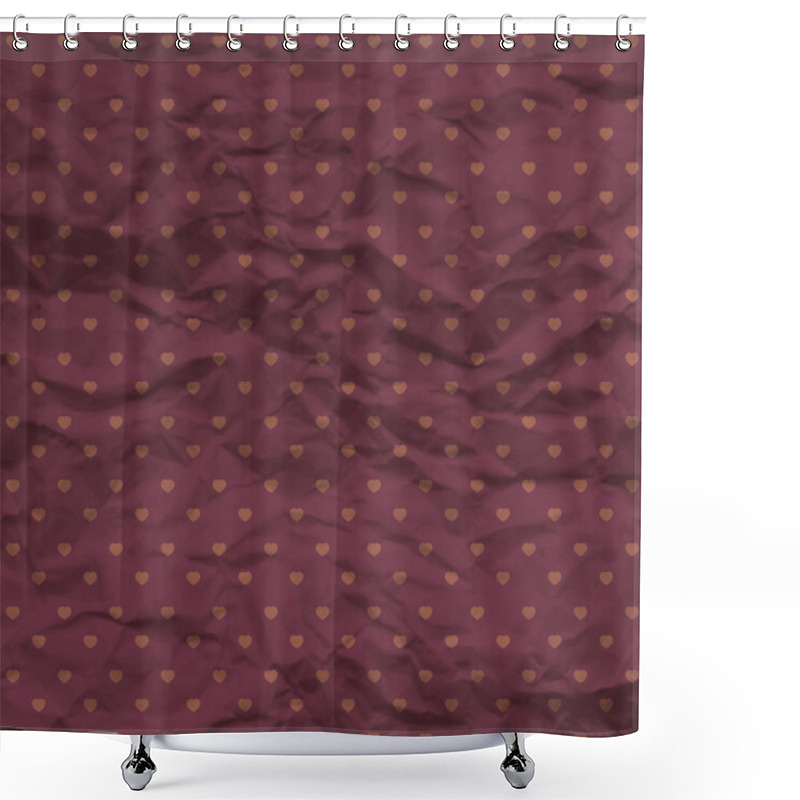 Personality  Seamless Hearts Polka Dot Pattern With Crumpled Paper Shower Curtains