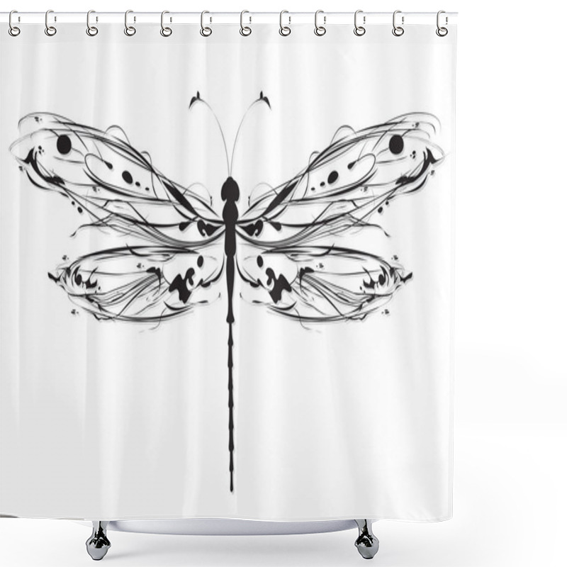 Personality  Abstract Design Dragonfly Shower Curtains