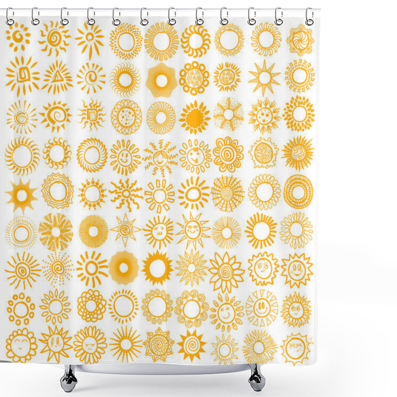 Personality  Set Of Sun Symbols. Shower Curtains