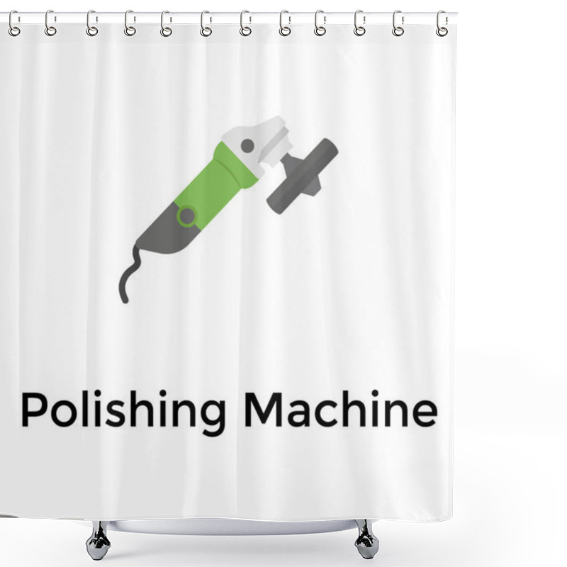 Personality  Polishing Machine Flat Icon Design  Shower Curtains