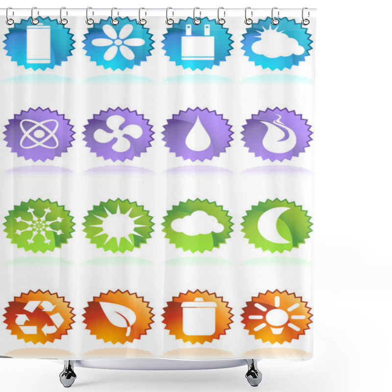 Personality  Eco Friendly Icons Shower Curtains