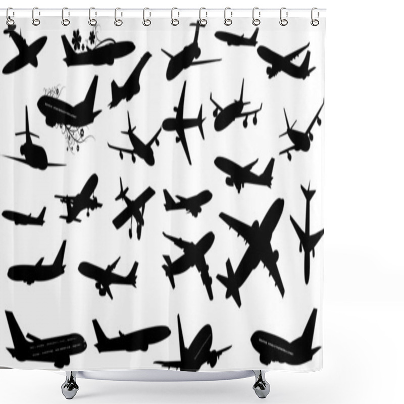 Personality  Creative Design Of Plane Silhouettes Collection Shower Curtains