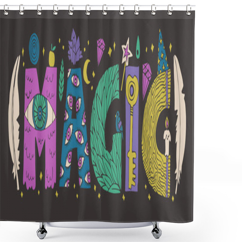 Personality  Doodle Magic Lettering Shower Curtains