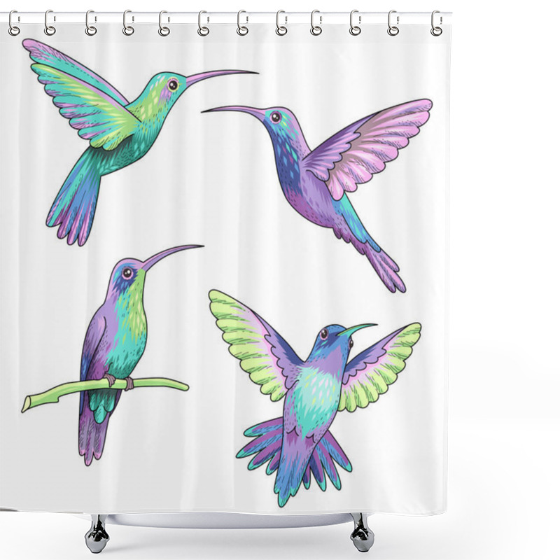 Personality  Hummingbirds Isolated Shower Curtains