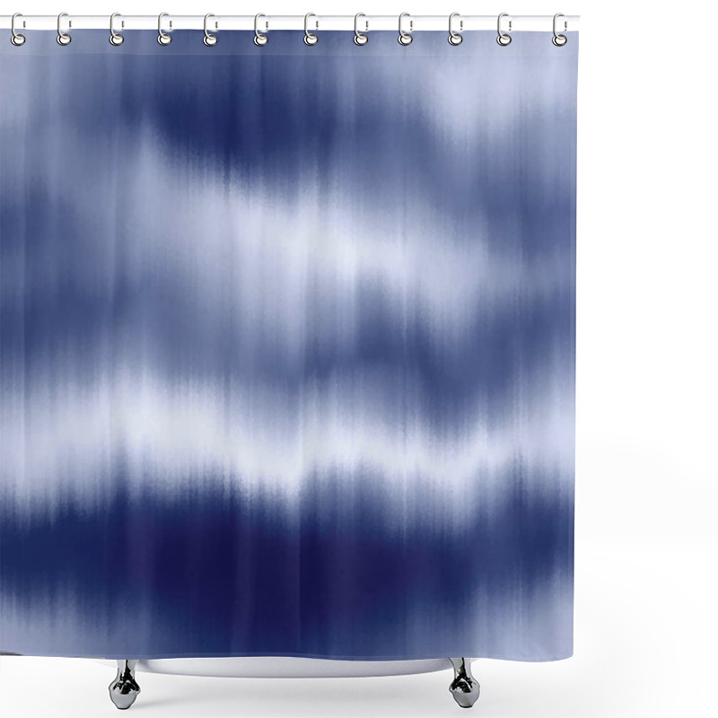 Personality  Soft Blurry Ikat Gradient Ombre Seamless Indigo Shower Curtains