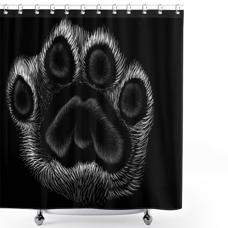 Personality  Paw Icon, Simply Vector Illustration  Shower Curtains