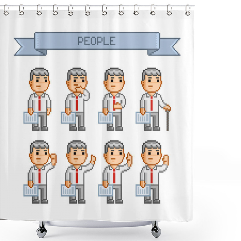 Personality  Pixel Art Collection Retro Shower Curtains