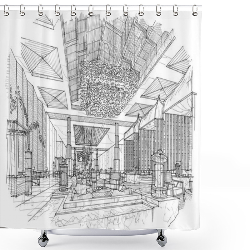 Personality  Sketch Interior Perspective  Shower Curtains