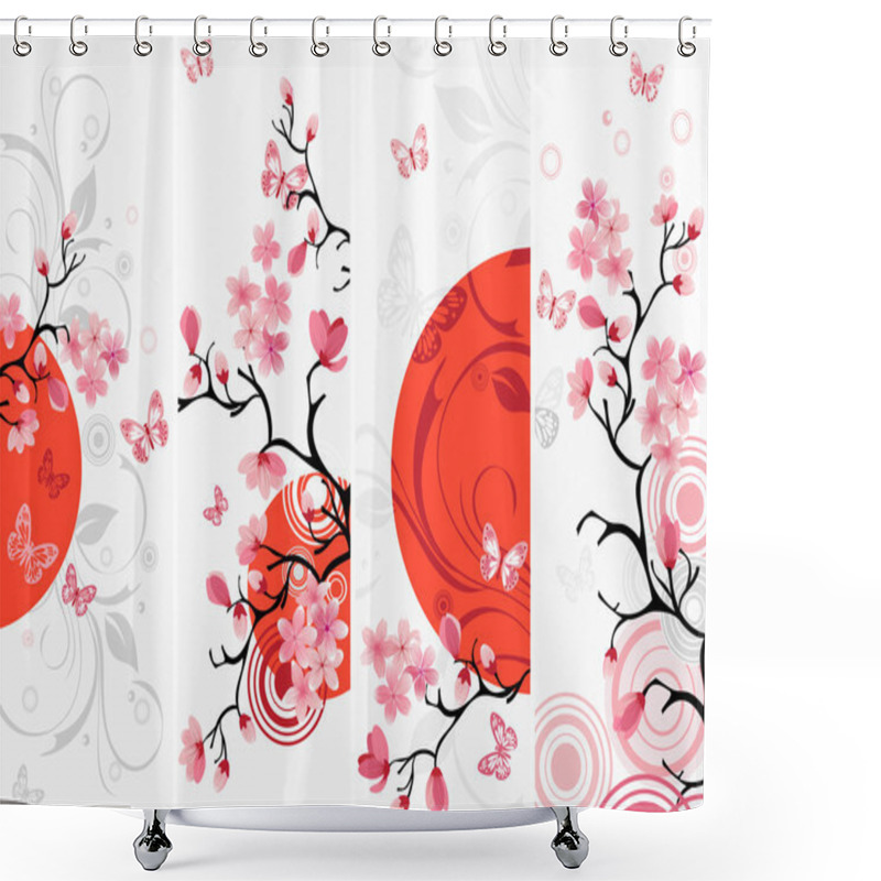 Personality  Cherry Blossom Set Shower Curtains