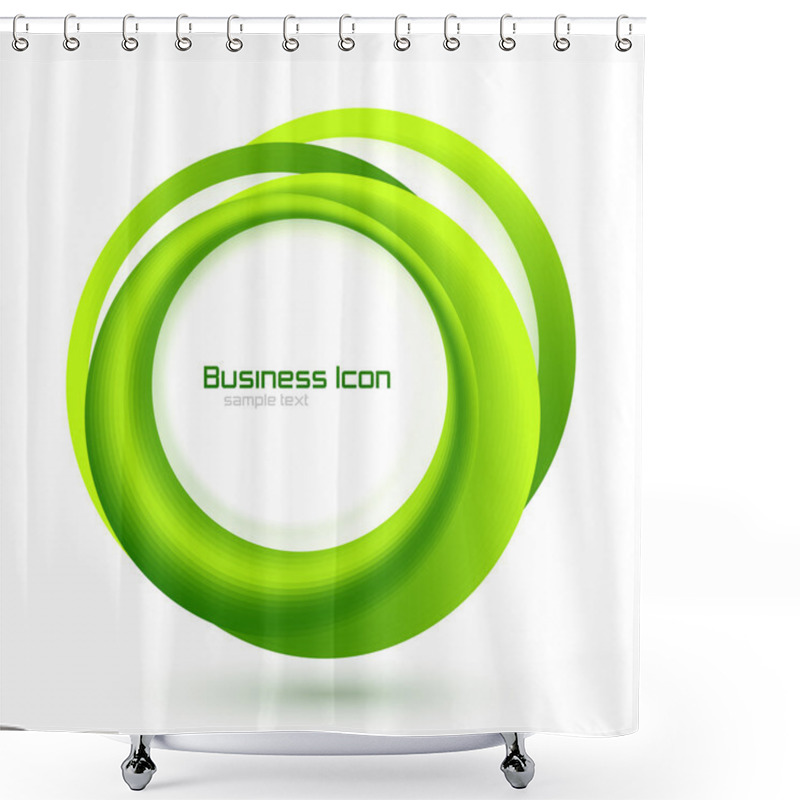 Personality  Green Eco Business Emblem Shower Curtains