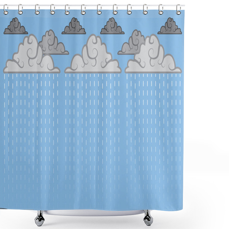 Personality  Downpour Blue Shower Curtains