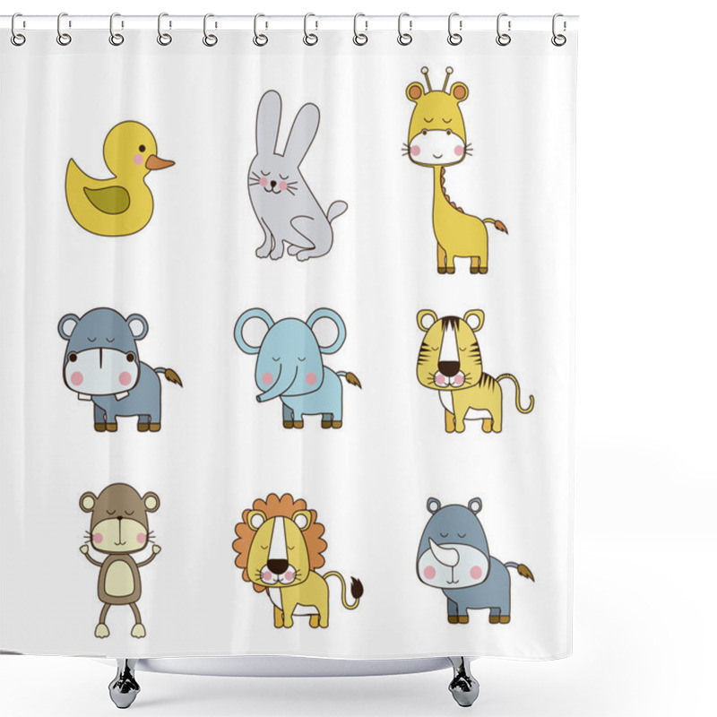 Personality  Animals Icons Shower Curtains