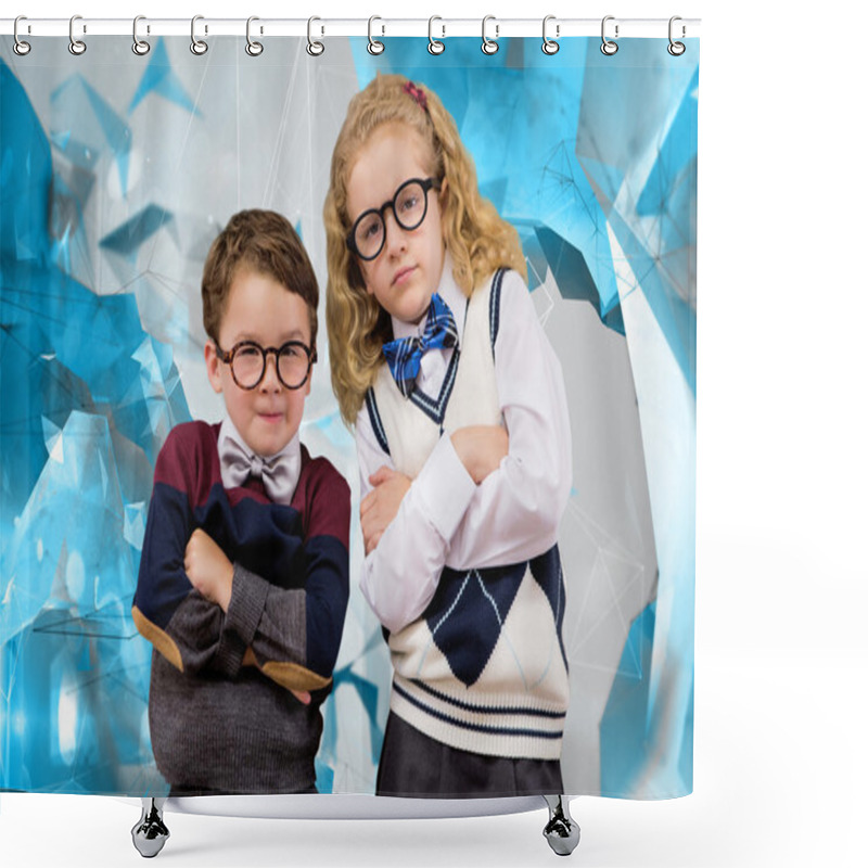 Personality  Cute Pupils Looking At Camera Shower Curtains