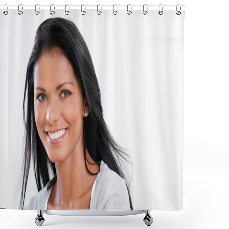 Personality  Happy Girl Smile Shower Curtains