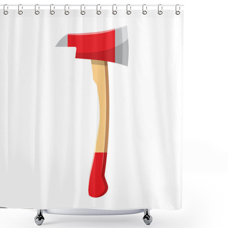 Personality  Red Axe Icon In Cartoon Style Shower Curtains