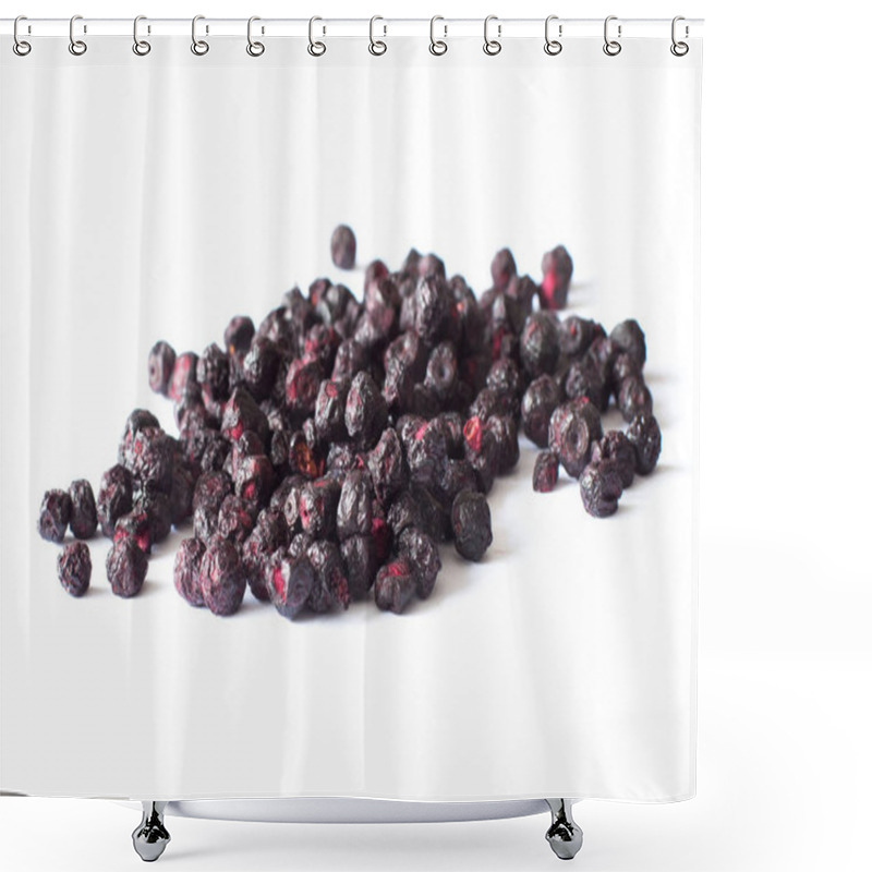 Personality  Freeze Dried Blueberries On A White Background. Shower Curtains