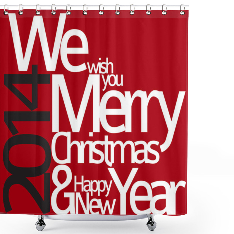 Personality  Abstract Vector Red Typography Christmas Card Shower Curtains