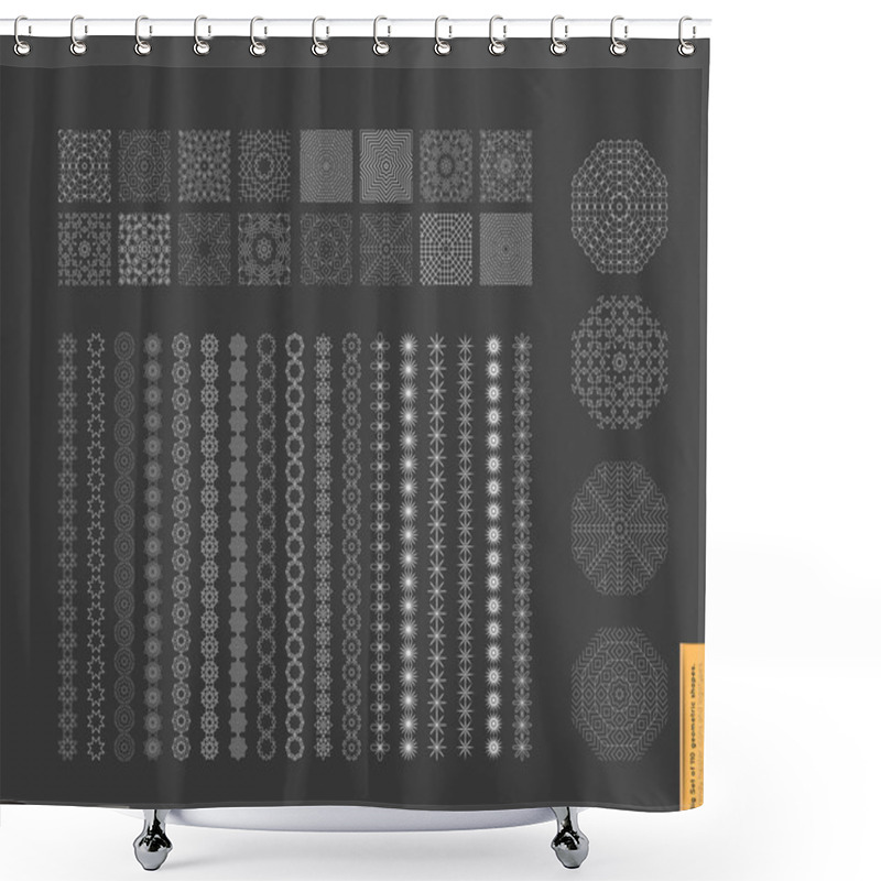 Personality  Big Set Of Minimal Geometric Monochrome Shapes. Shower Curtains