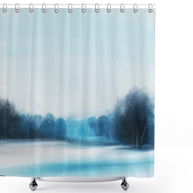 Personality  Abstract Impressionism. Landscape. Modern Painting.  Hand-drawn Illustration.  Shower Curtains