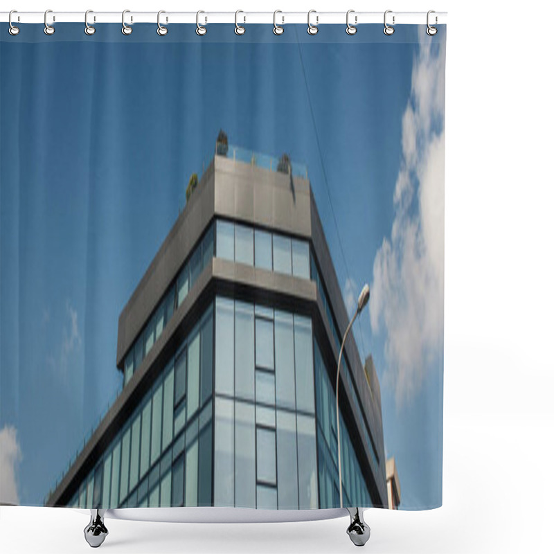 Personality  Low Angle View Of Lantern Near Facade Of Modern Building In Istanbul, Turkey, Banner  Shower Curtains