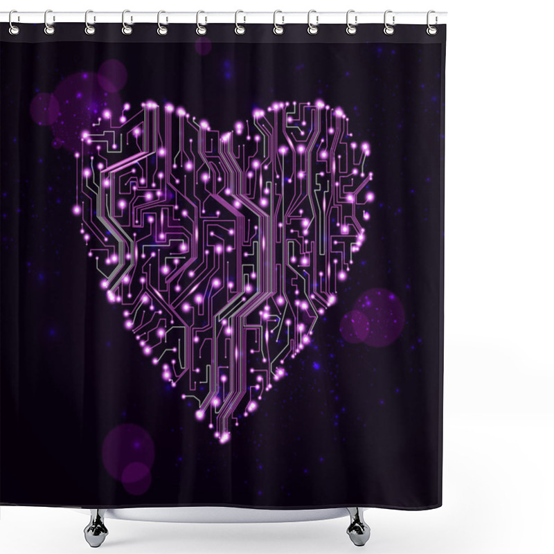 Personality  Circuit Board Vector Background Shower Curtains