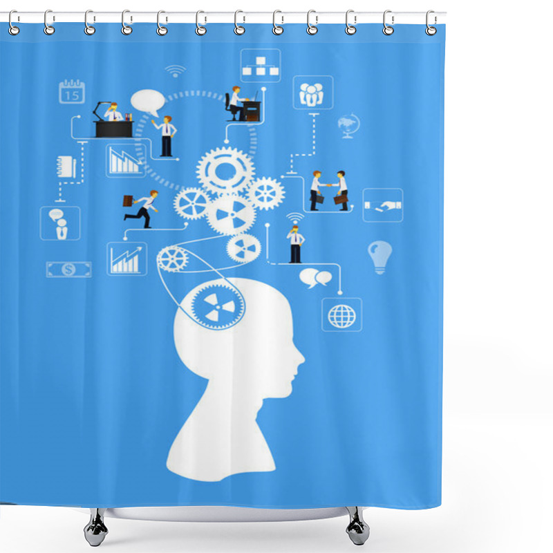 Personality  Business Infographics Template. Shower Curtains