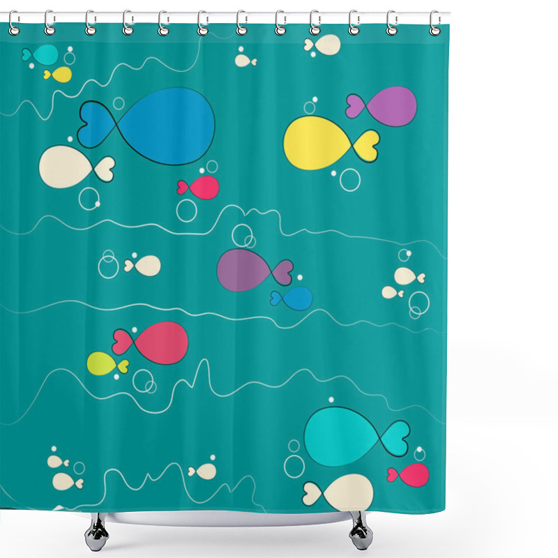 Personality  Cute Fishes Shower Curtains