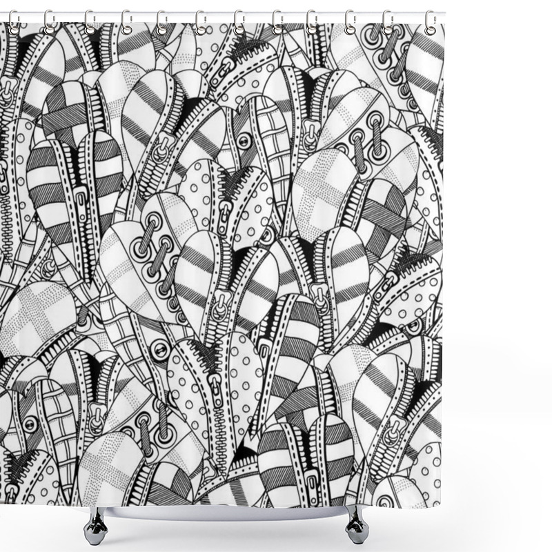 Personality  Background Hand Drawn Hearts Shower Curtains