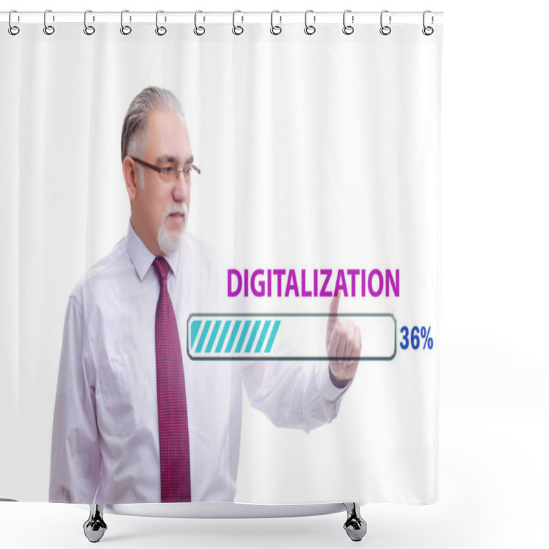 Personality  Digital Transformation And Digitalization Concept Shower Curtains