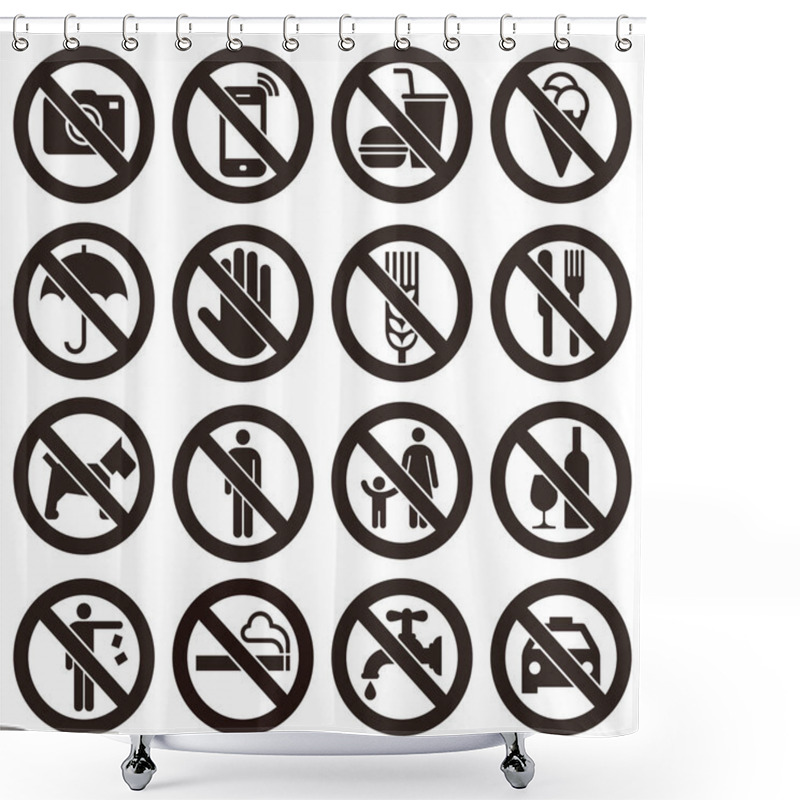 Personality  Prohibition Signs Shower Curtains