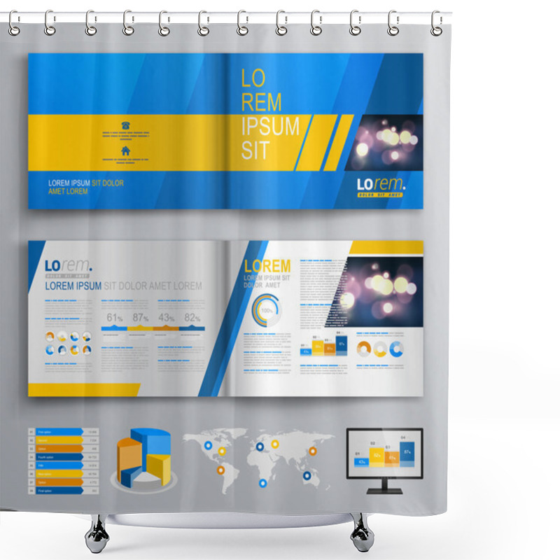 Personality  Brochure Template Design Shower Curtains