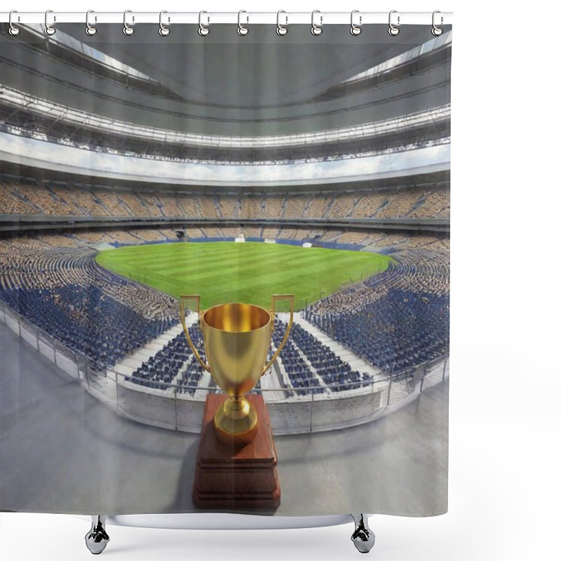 Personality  Trophy At The Stadium. Victory Concept Shower Curtains