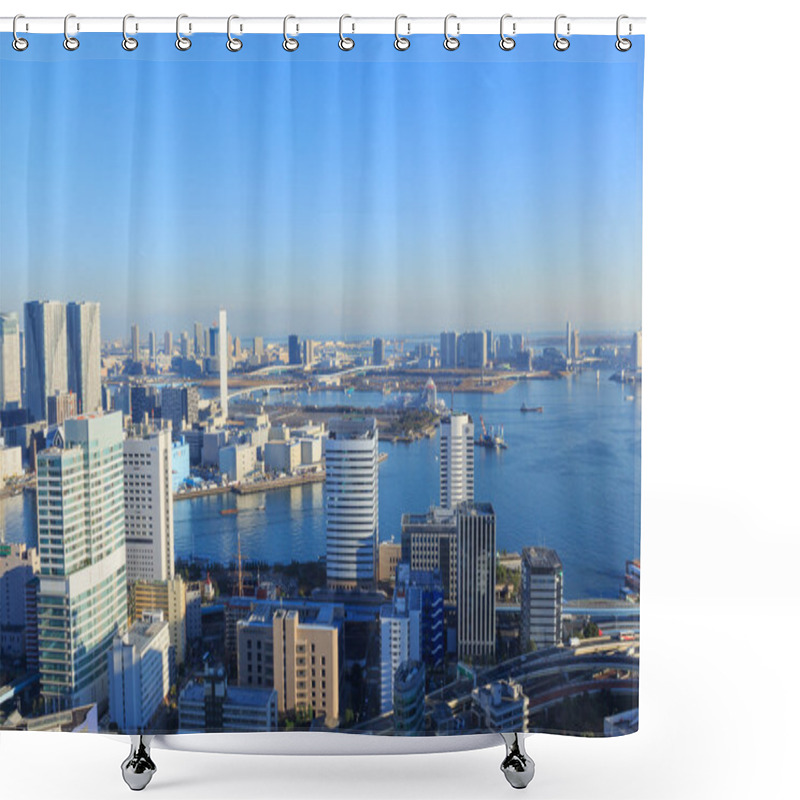 Personality  The City Of Tokyo, Skyscraper At Tokyo Bay Area Shower Curtains