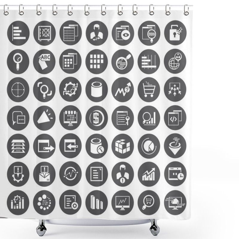 Personality  Big Data Icons, Data Management Icons Shower Curtains