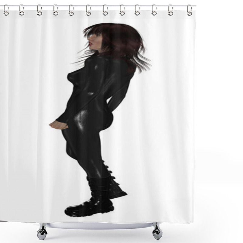 Personality  Futuristic Woman Shower Curtains