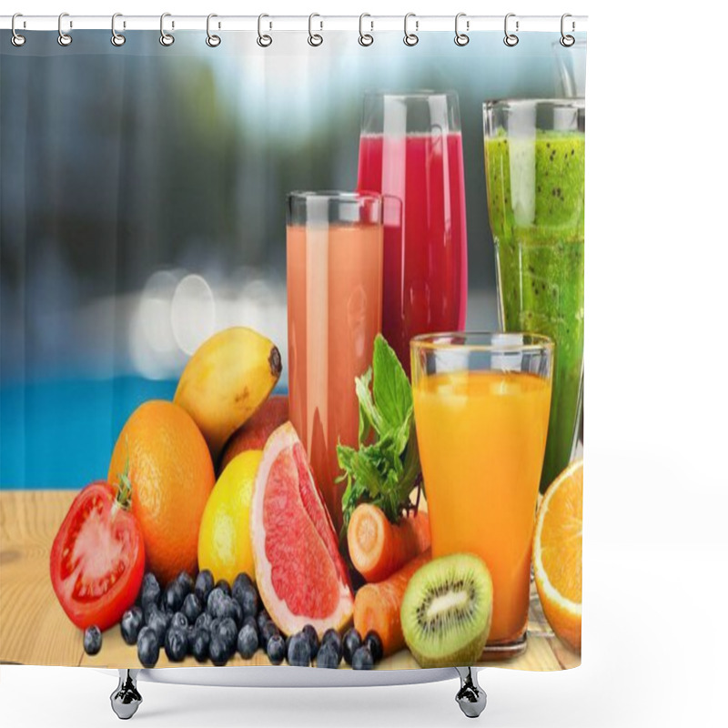 Personality  Glasses Of Fresh Juice  Shower Curtains