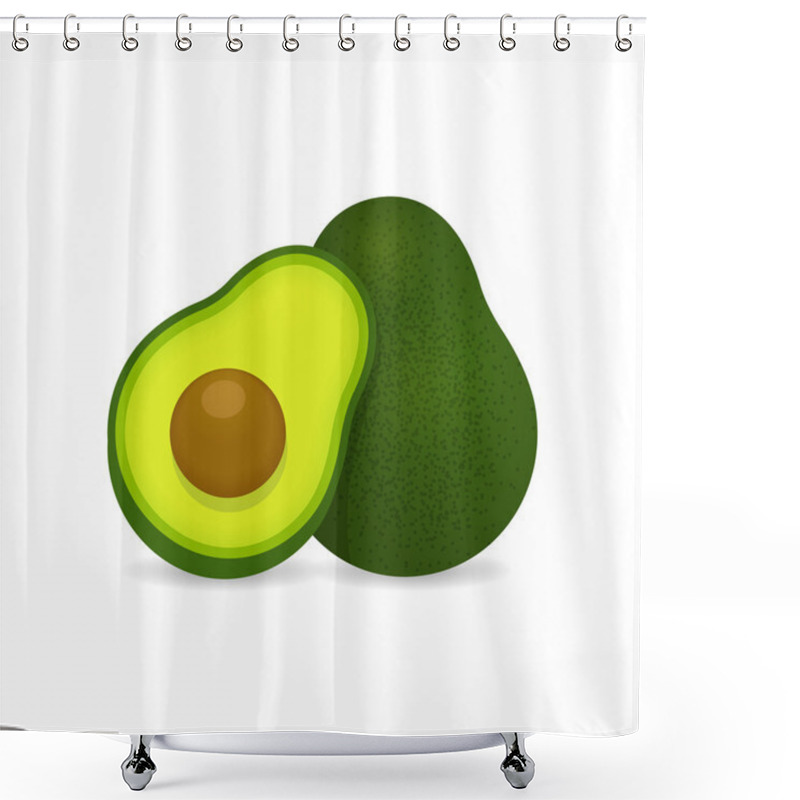 Personality  Realistic Vector Avocados Illustration Shower Curtains