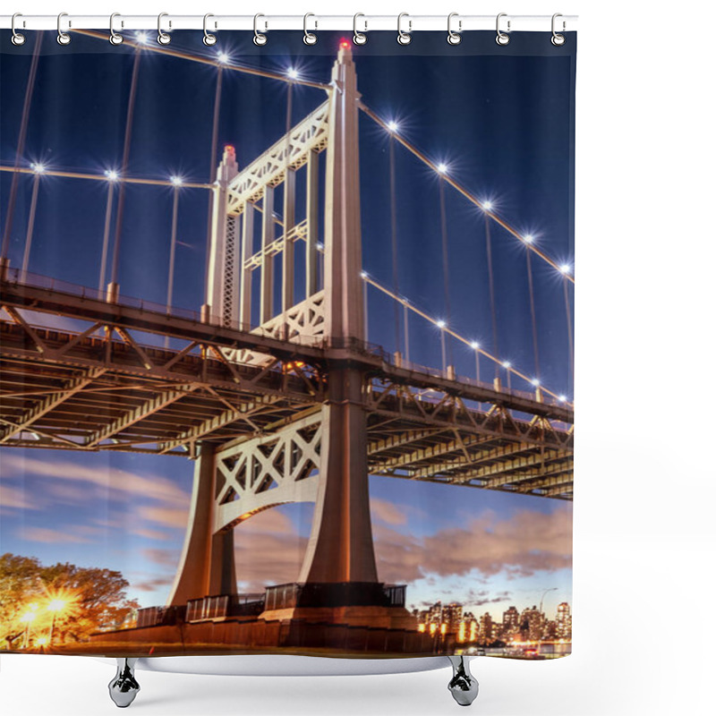 Personality  Triborough Bridge At Night, In Astoria, Queens, New York. USA Shower Curtains