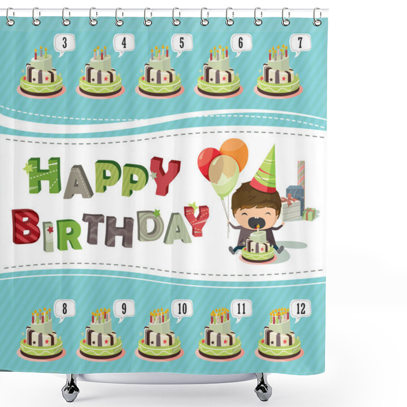 Personality  A Birthday Card Shower Curtains