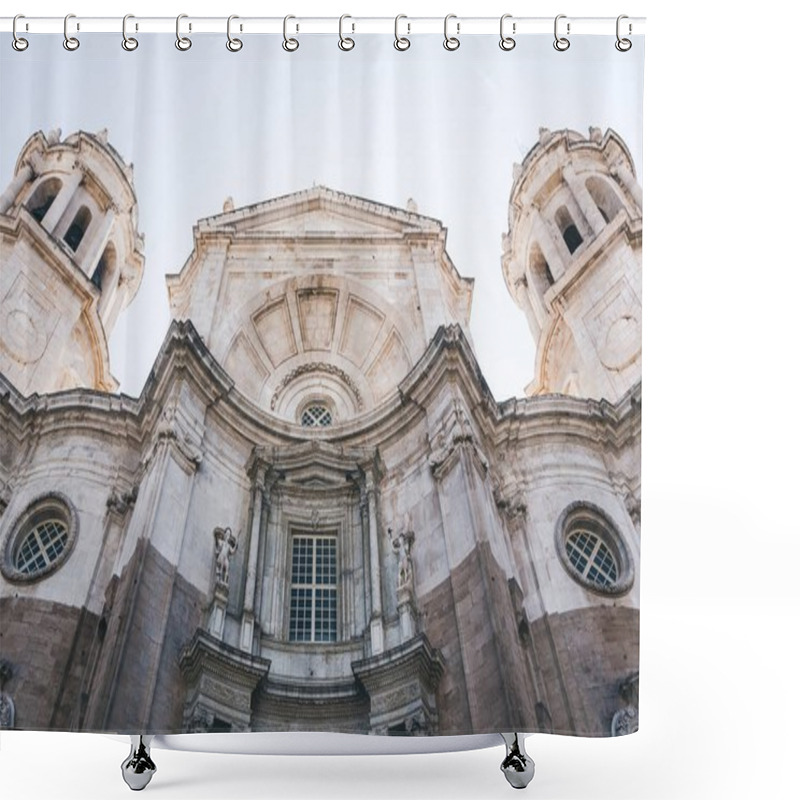 Personality  Low Angle View Of Facade Of Cadiz Cathedral, Cadiz, Spain Shower Curtains