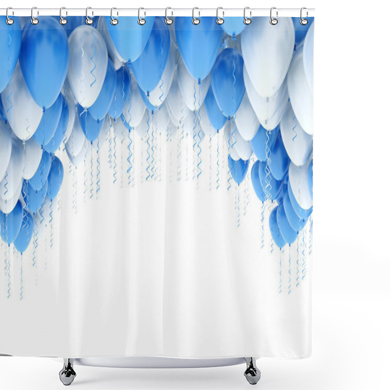 Personality  Blue And White Balloons Shower Curtains