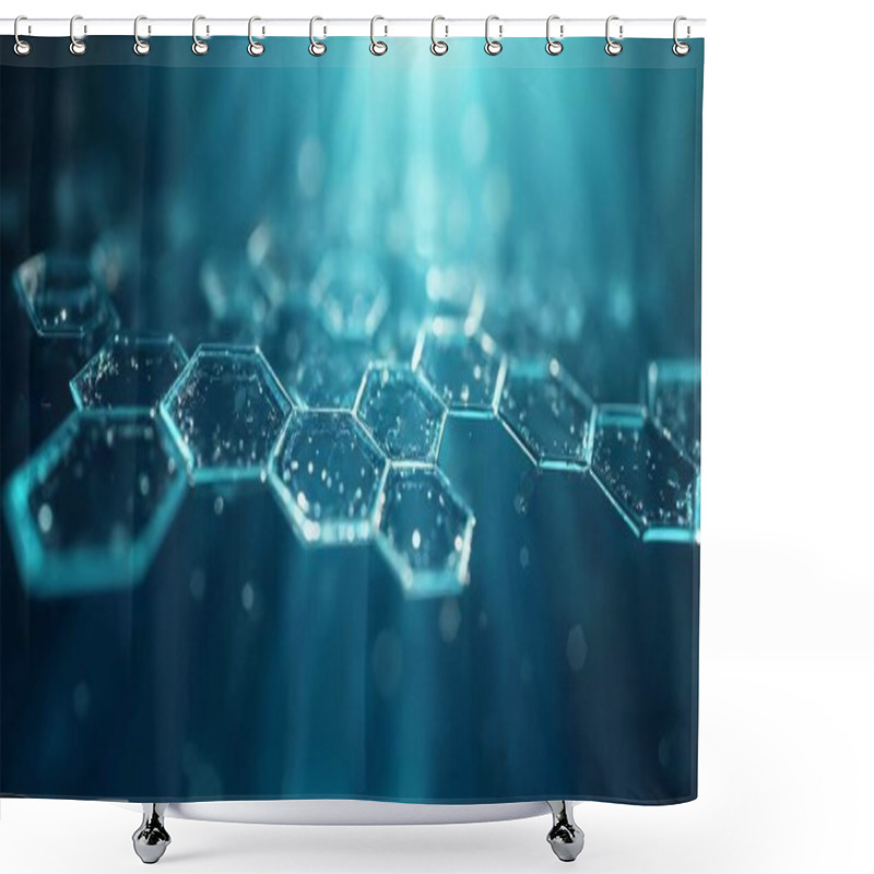 Personality  Hexagonal Abstract Metal Background With Light Shower Curtains