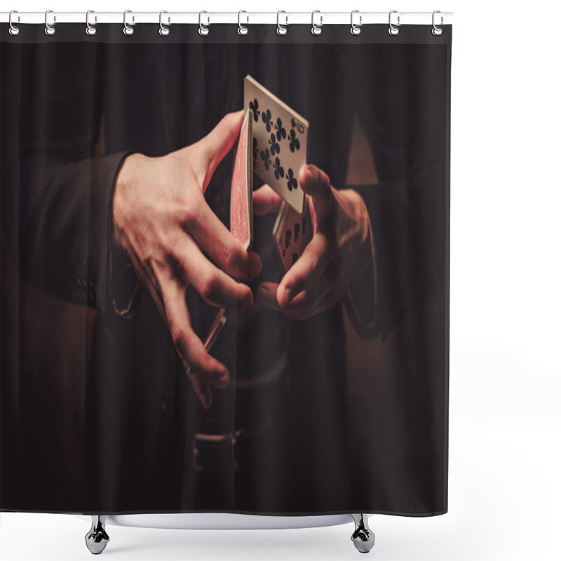 Personality  Man Showing Tricks With Cards Shower Curtains