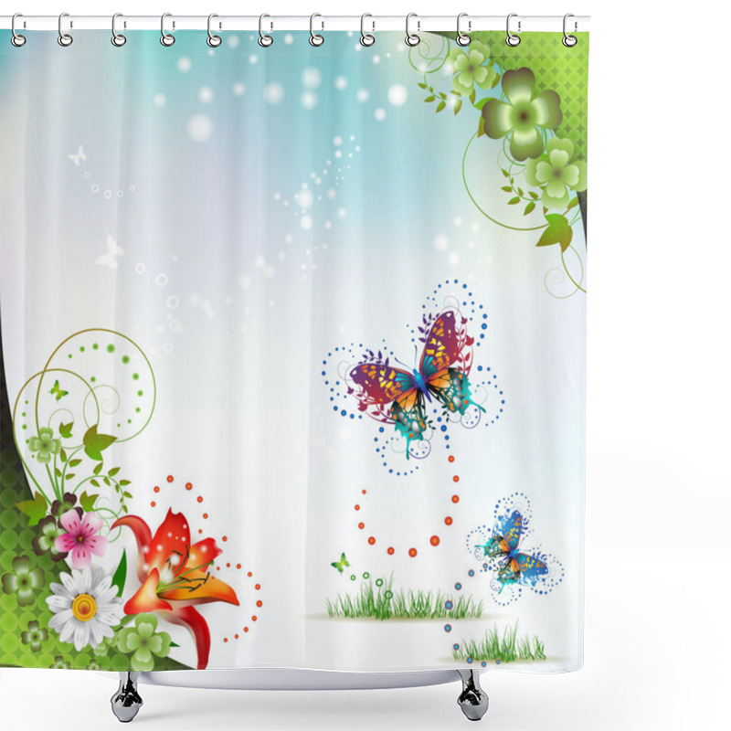 Personality  Background With Flowers Shower Curtains