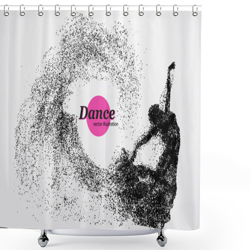 Personality  Silhouette Of A Dancing Girl From Particle. Dancer Woman. Shower Curtains