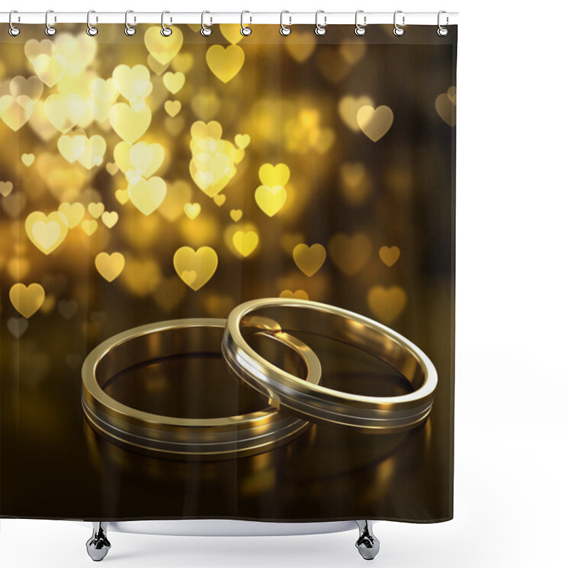 Personality  Wedding Rings Shower Curtains