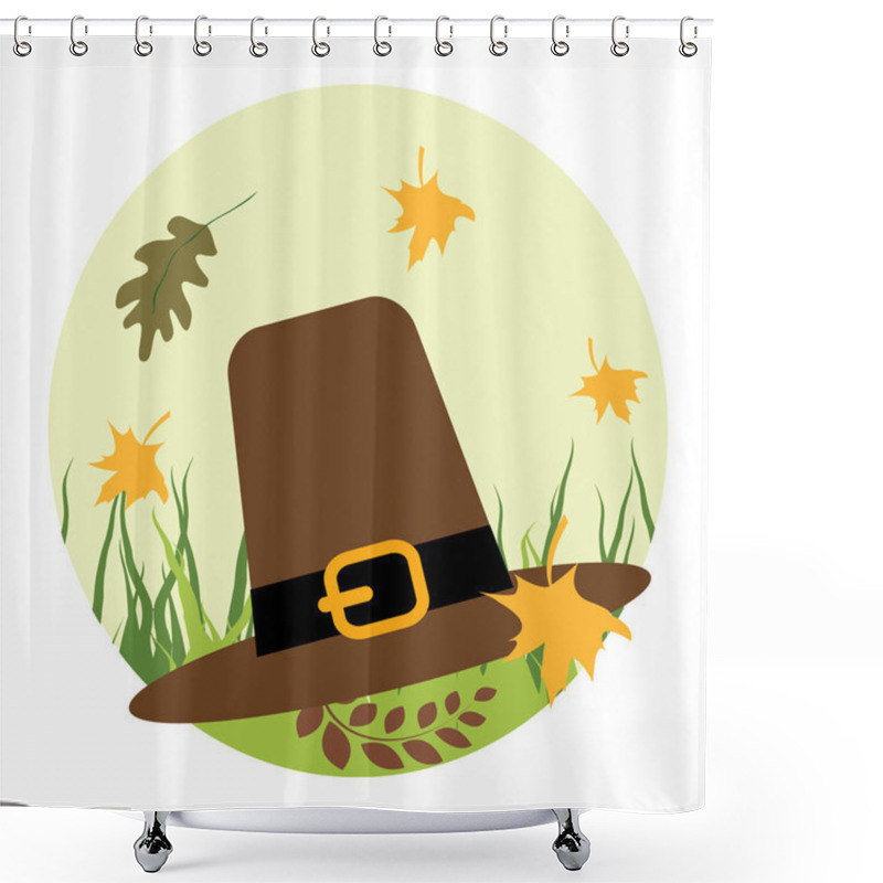 Personality  Pilgrim's Hat On The Grass Shower Curtains